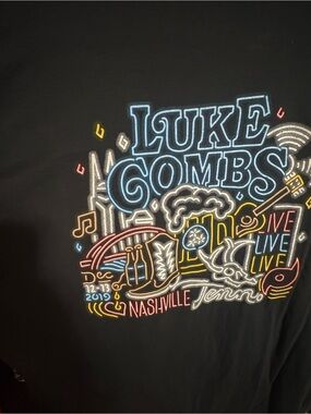 Luke Combs Bridgestone Arena Logo Tee. Neon on back. Official tour merch